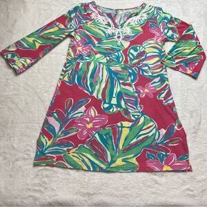 Lilly Pulitzer Floral 3/4 Sleeve Dress Size Large (8-10)